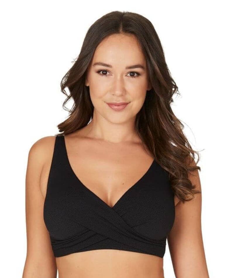 Nip Tuck Must Haves Louise Cross Front A-DD Cup Bikini Top - Black Swim 