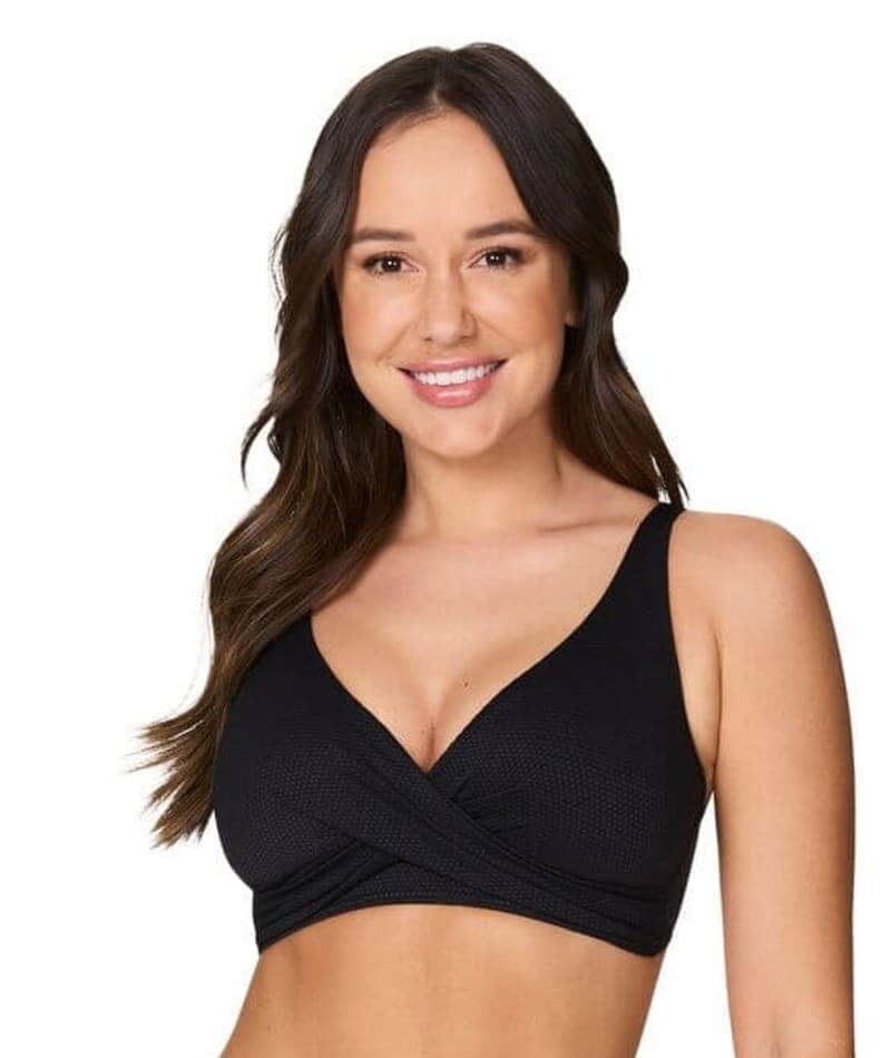 Nip Tuck Must Haves Louise Cross Front A-DD Cup Bikini Top - Black Swim