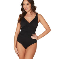 Nip Tuck Must Haves Louise Cross Front A-DD Cup One Piece Swimsuit - Black