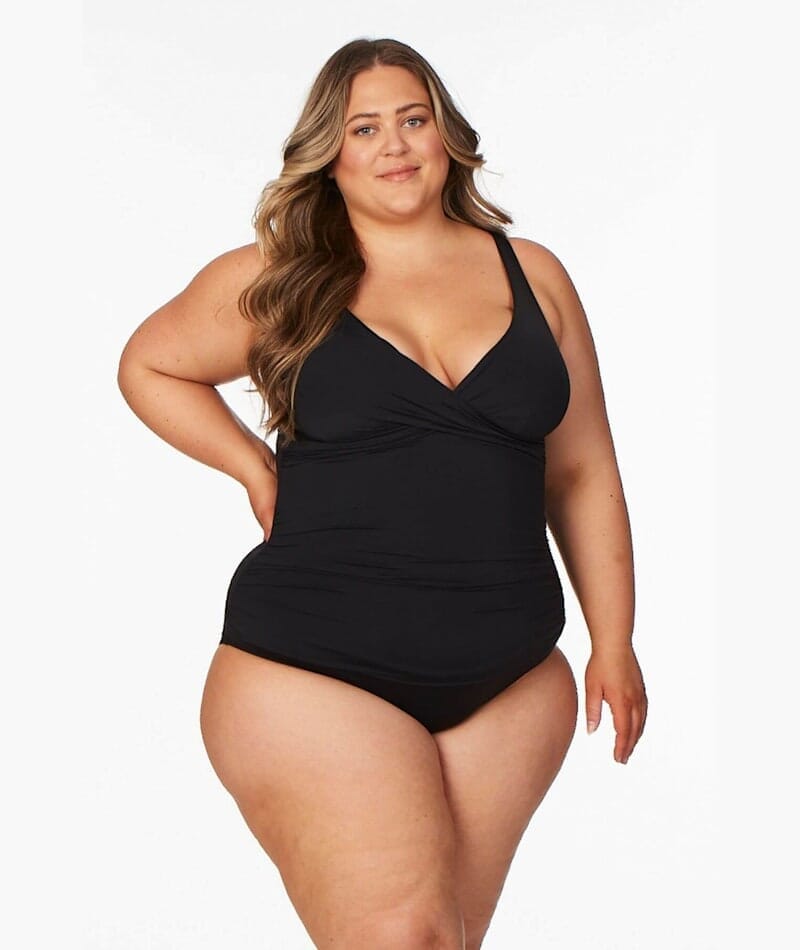 Nip Tuck Must Haves Louise Cross Front A-DD Cup One Piece Swimsuit - Black Swim