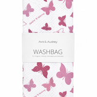 Curvy Lingerie Pink Butterfly Washbag - Large