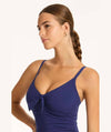 Sea Level Messina Tie Front DD-E Cup One Piece Swimsuit - French Navy Swim