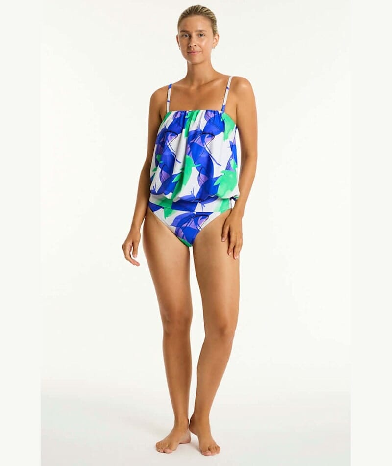 Sea Level Sublime Blouson Bandeau Tankini Top - Cobalt Swim