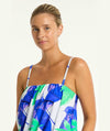 Sea Level Sublime Blouson Bandeau Tankini Top - Cobalt Swim