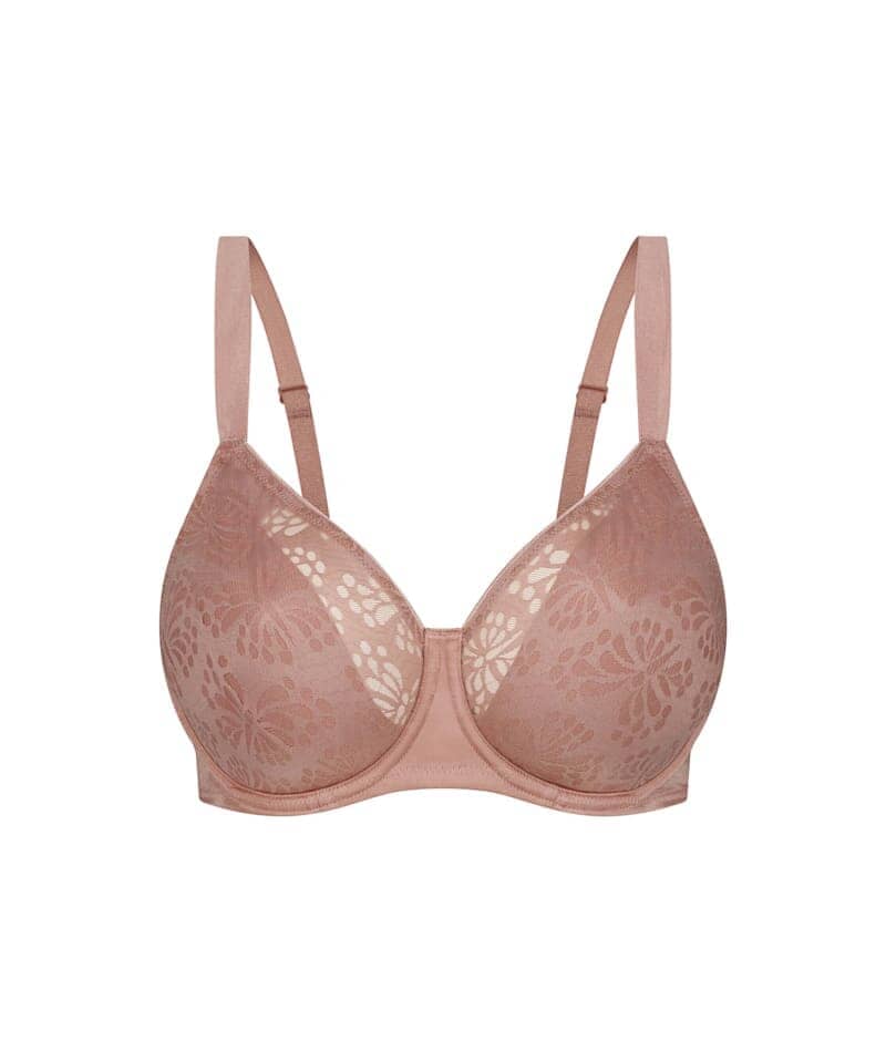 Triumph Lacy Minimizer Bra - Toasted Almond Bras