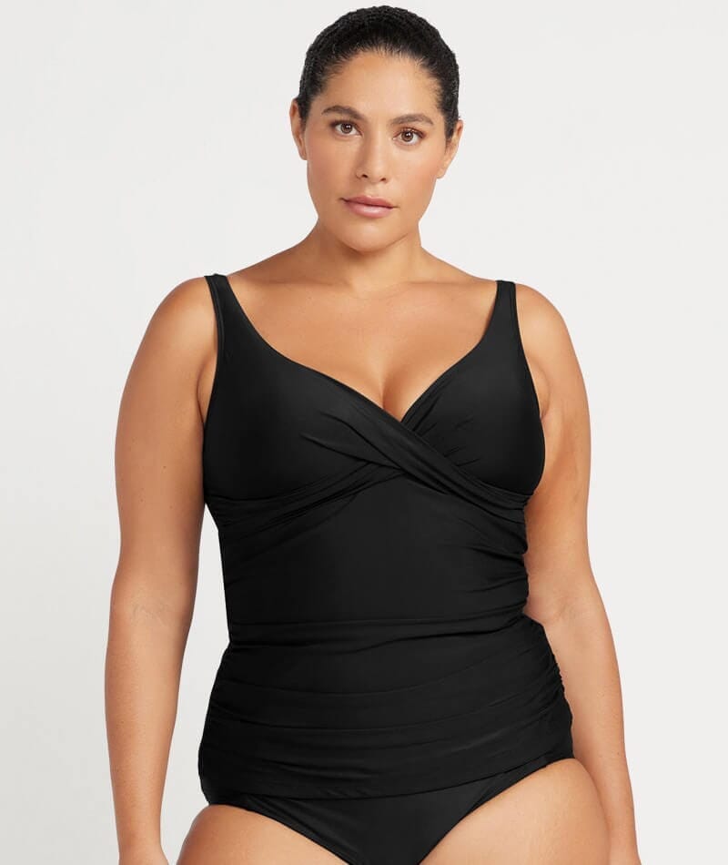 Artesands Hues Delacroix D-G Cup Wire-free Tankini Top - Black Swim 