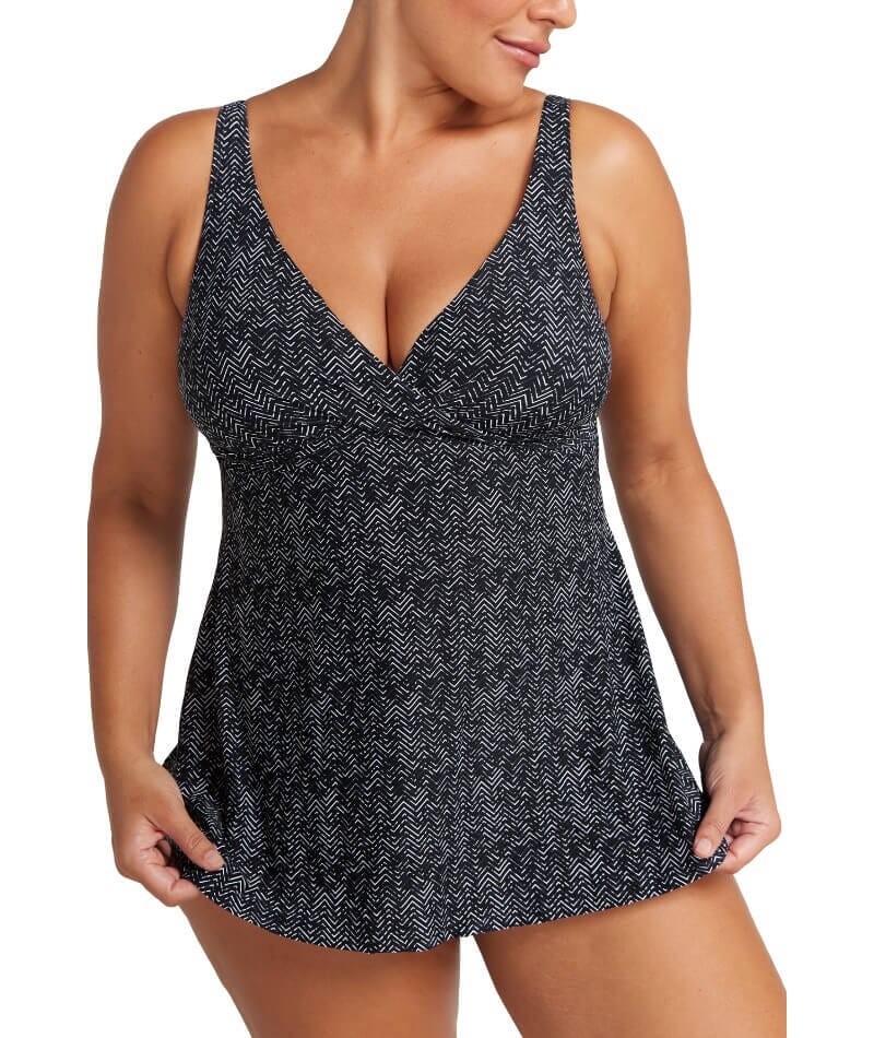 Artesands Zig Zag Delacroix Cross Over D-G Cup Swimdress - Black Swim 