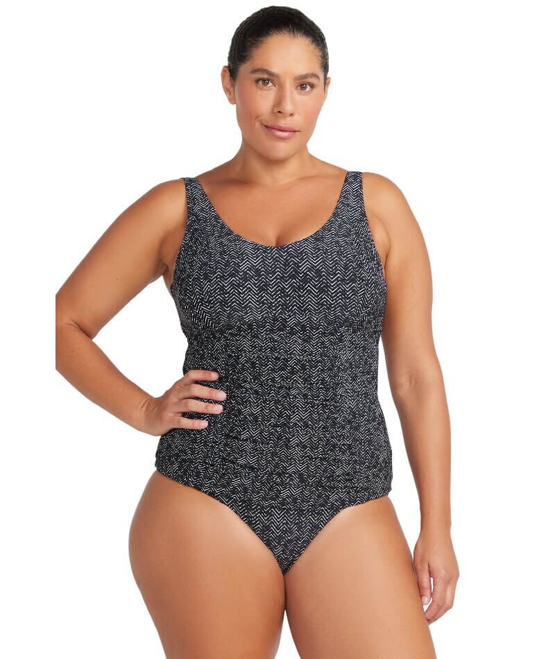 Artesands Zig Zag Raphael E-F Cup Underwire Tankini Top Black
