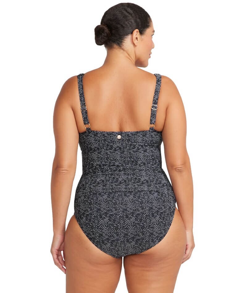 Artesands Zig Zag Raphael E-F Cup Underwire Tankini Top - Black Swim