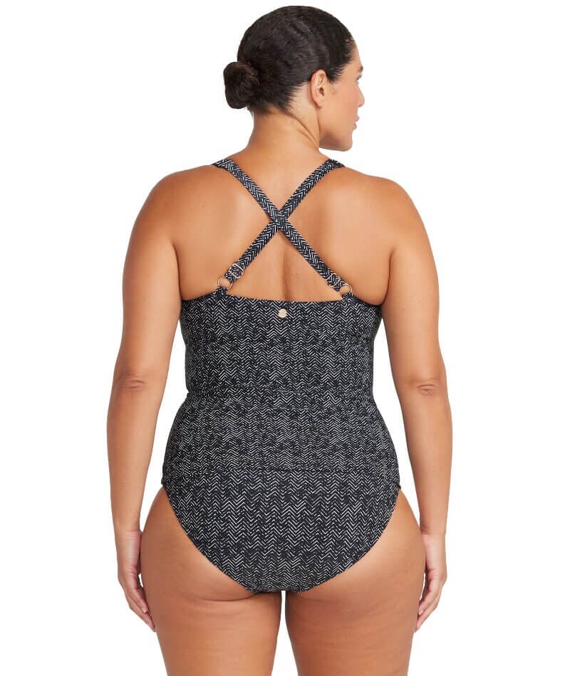 Artesands Zig Zag Raphael E-F Cup Underwire Tankini Top - Black Swim
