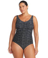 Artesands Zig Zag Raphael Underwire E-F Cup One Piece Swimsuit - Black Swim 8