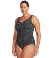 Artesands Zig Zag Raphael Underwire E-F Cup One Piece Swimsuit - Black Swim