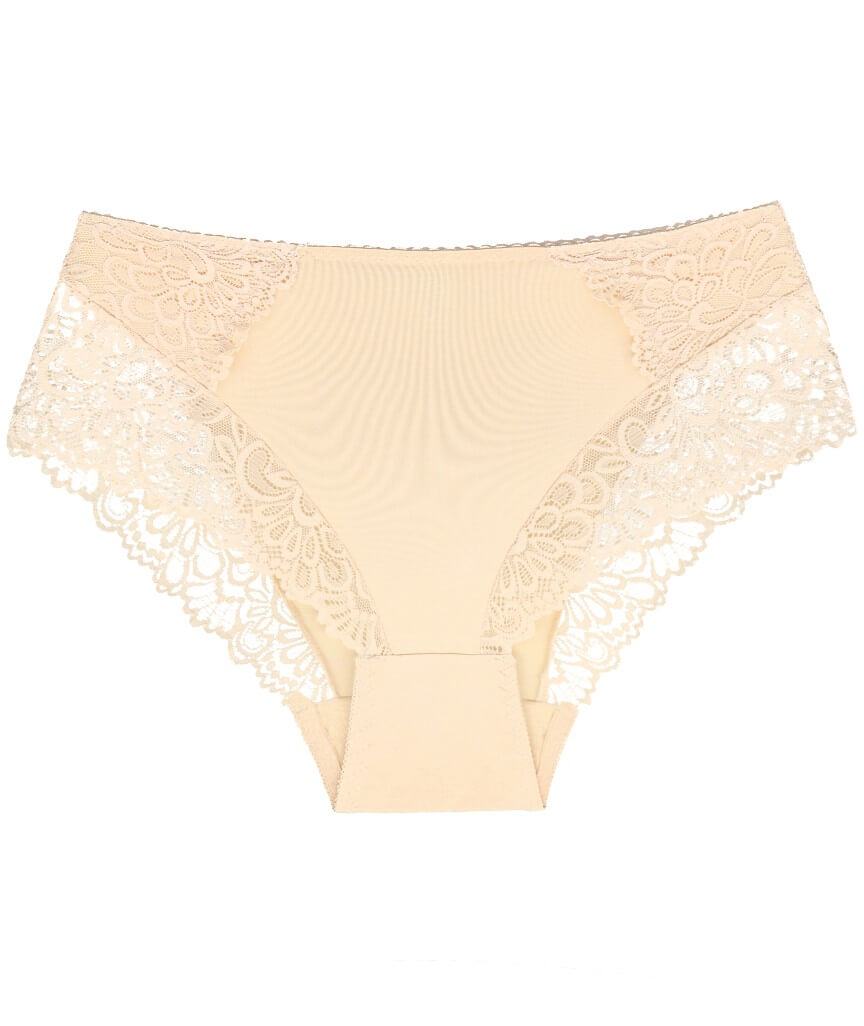 Ava & Audrey Aster Lace & Micro Full Brief - Beige