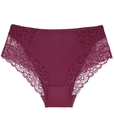 Ava & Audrey Aster Lace & Micro Full Brief - Wine Red