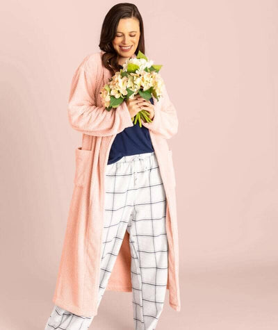 Ava & Audrey Betty Jacquard Fleece Robe - Blush Sleep / Lounge