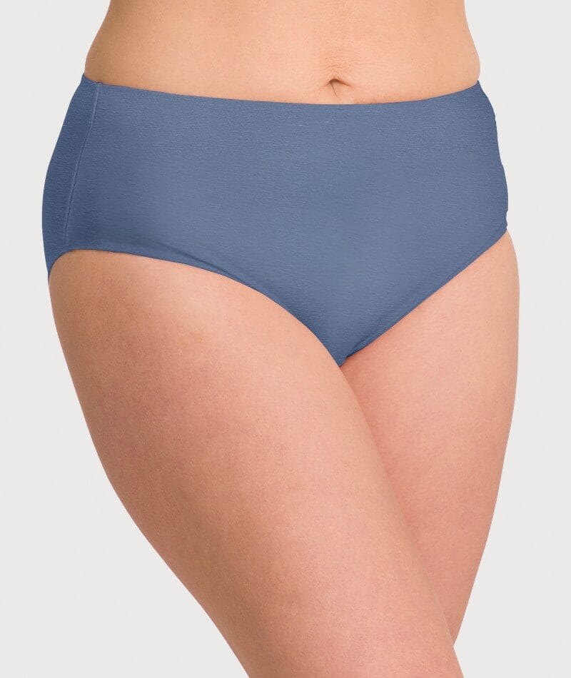 Ava & Audrey Clementine Cotton Full Brief 2 Pack - Nude/Denim Blue Knickers 