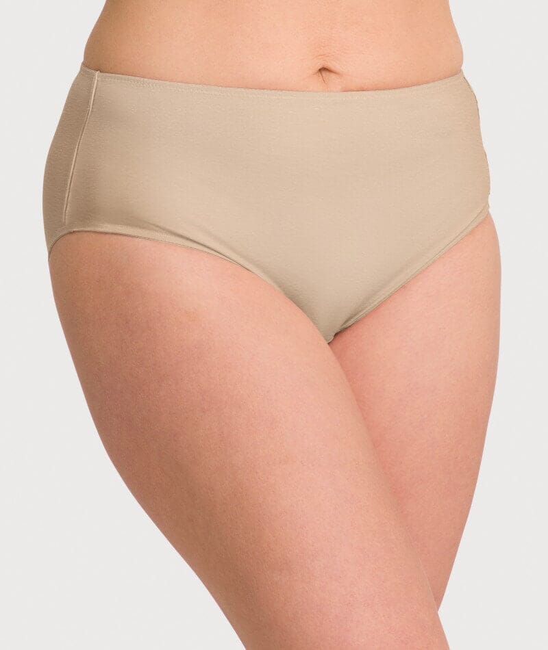 Ava & Audrey Clementine Cotton Full Brief 2 Pack - Nude/Denim Blue Knickers 