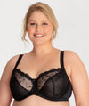 Ava & Audrey Elizabeth Embroidered Full Cup Underwired Bra - Black Bras