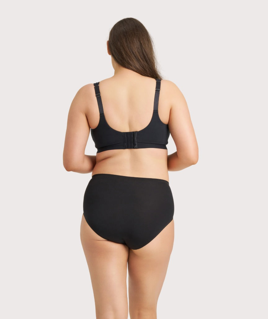 Ava & Audrey Faye Splice Wire-free Support Bra - Black