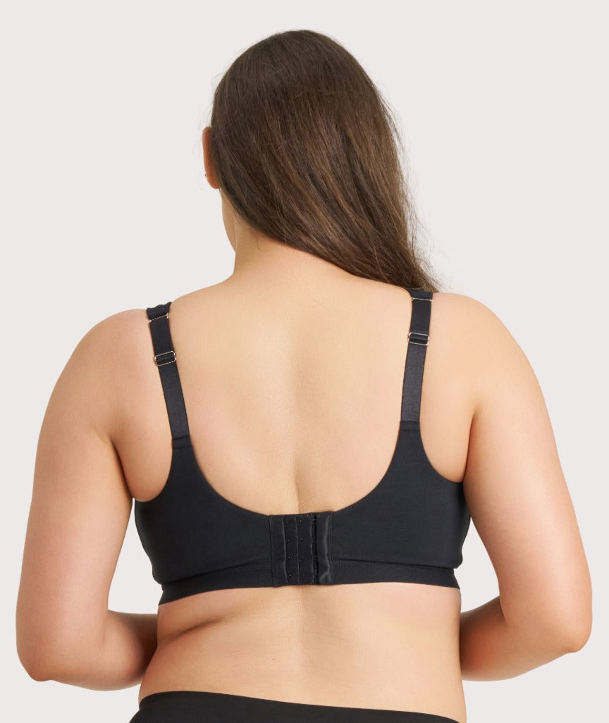 Ava & Audrey Faye Splice Wire-free Support Bra - Black