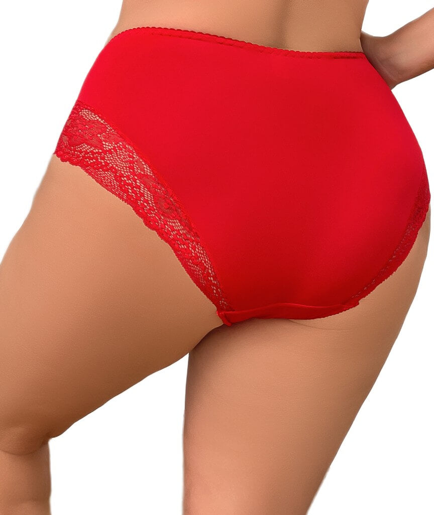 Ava & Audrey Florence Lace & Micro Full Brief - Red