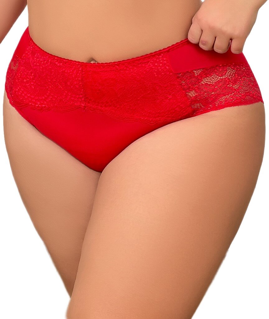 Ava & Audrey Florence Lace & Micro Full Brief - Red
