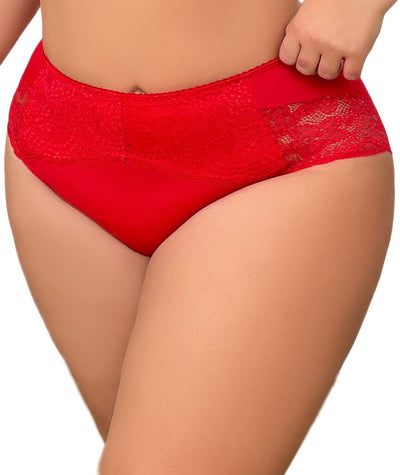 Ava & Audrey Florence Lace & Micro Full Brief - Red