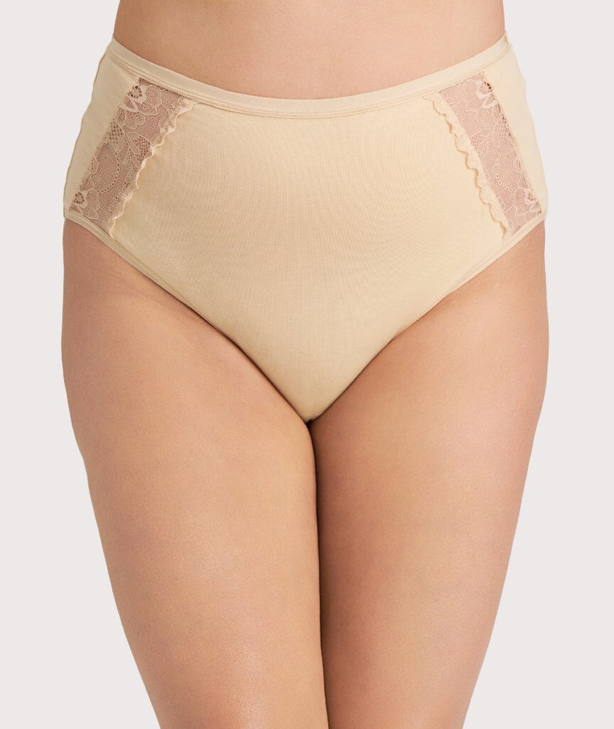 Ava & Audrey Hannah Cotton & Lace Full Brief - Frappe