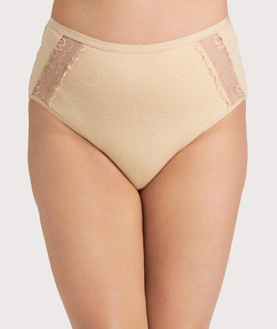 Ava & Audrey Hannah Cotton & Lace Full Brief - Frappe