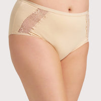 Ava & Audrey Hannah Cotton & Lace Full Brief - Frappe