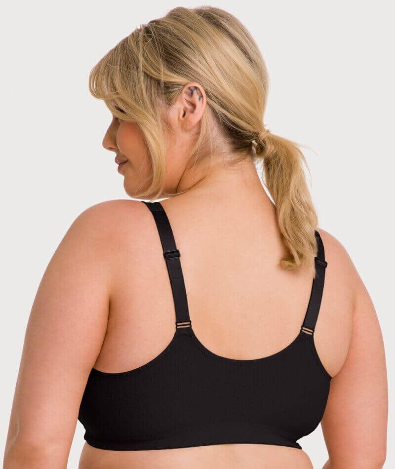 Ava & Audrey Hannah Cotton Wire-Free Front Opening Bra 2 Pack - Black/Frappe Bras 