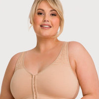 Ava & Audrey Hannah Cotton Wire-free Front Opening Bra - Frappe