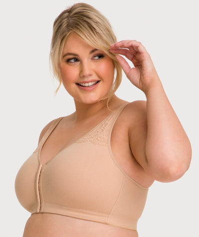 Ava & Audrey Hannah Cotton Wire-free Front Opening Bra - Frappe Bras