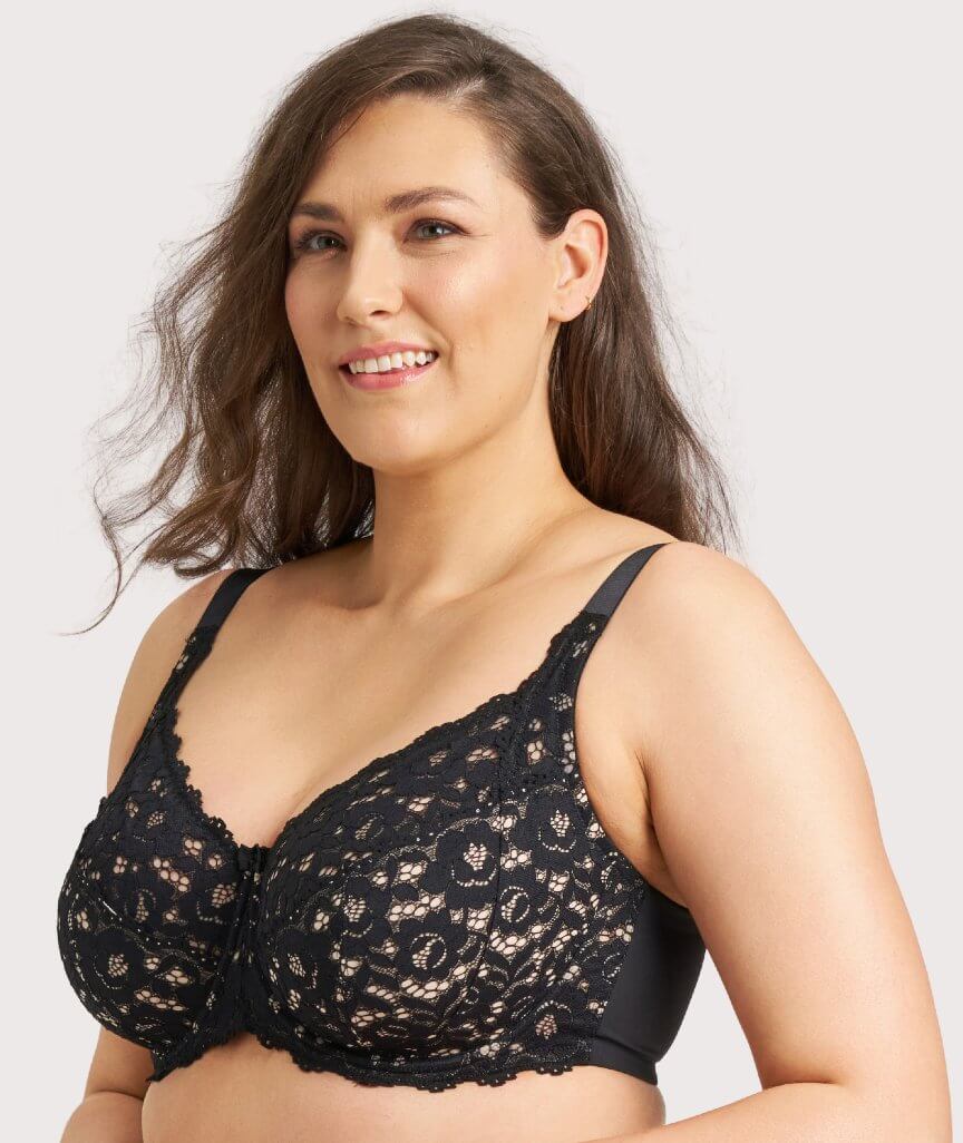 Ava & Audrey Jacqueline Lace Full Cup Underwire Bra - Black/Nude