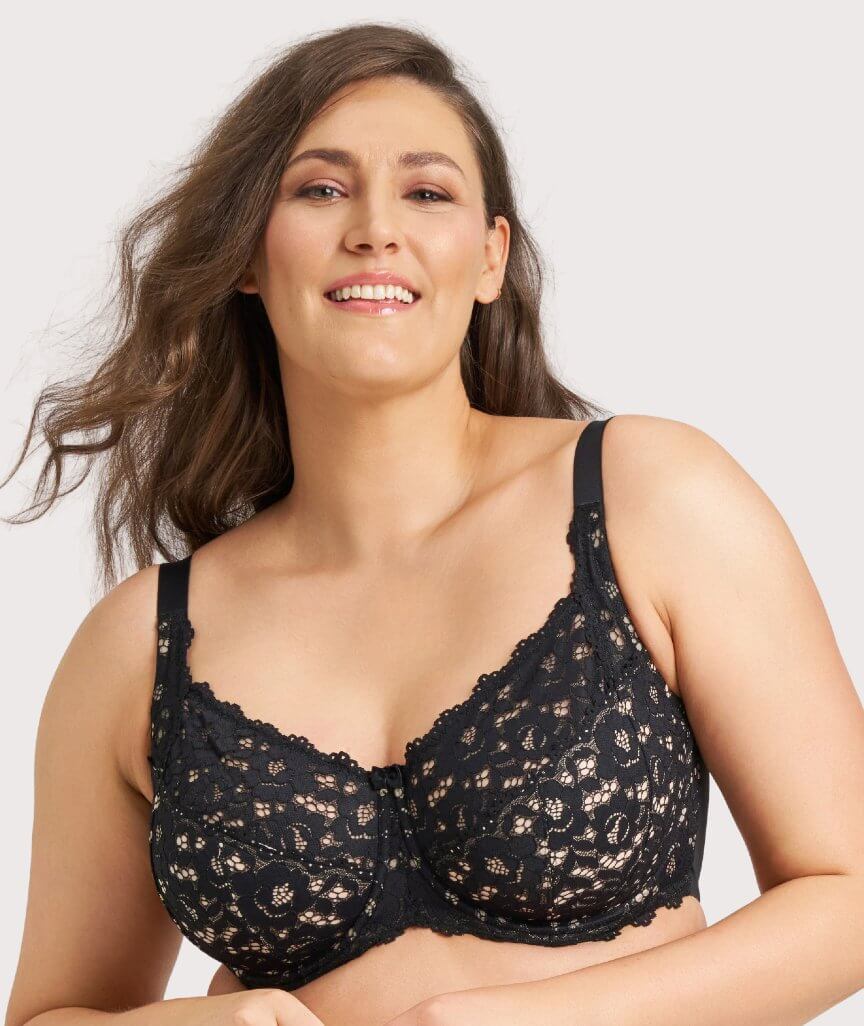 Ava & Audrey Jacqueline Lace Full Cup Underwire Bra - Black/Nude