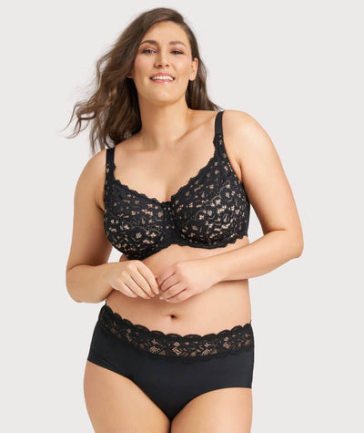 Ava & Audrey Jacqueline Lace Full Cup Underwire Bra - Black/Nude