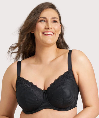 Ava & Audrey Jacqueline Minimiser Full Cup Underwire Bra - Black