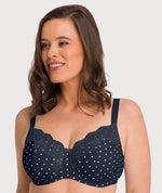 Ava & Audrey Jacqueline Printed Full Cup Underwire Bra - Sapphire/Ivory Bras 