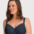 Ava & Audrey Jacqueline Printed Full Cup Underwire Bra - Sapphire/Ivory