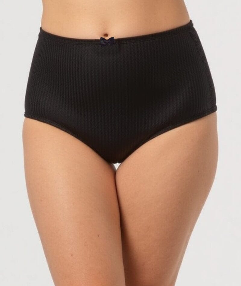 Ava & Audrey Jacqueline Smoothing Full Brief with Lace - Black Knickers 