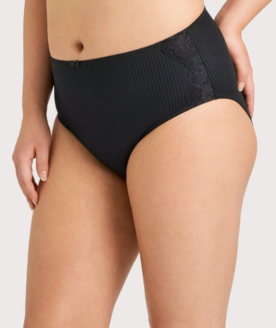 Ava & Audrey Jacqueline Smoothing Full Brief with Lace - Black