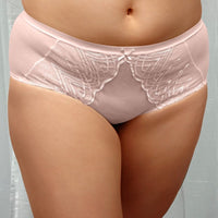 Ava & Audrey Lillian Embroidered Mesh Full Brief - Champagne