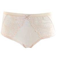 Ava & Audrey Lillian Embroidered Mesh Full Brief - Champagne