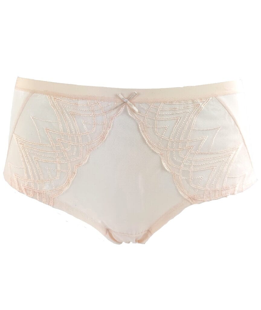 Ava & Audrey Lillian Embroidered Mesh Full Brief - Champagne Knickers