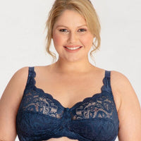 Ava & Audrey Lucille Lace Wire-free Bra - Navy