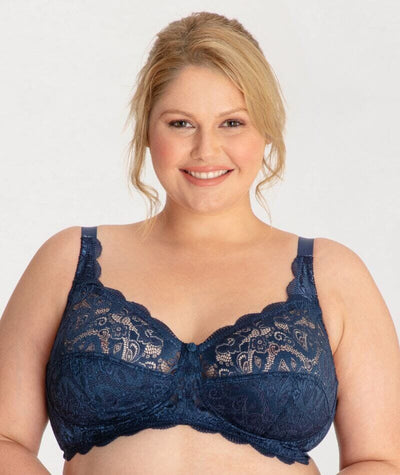 Ava & Audrey Lucille Lace Wire-free Bra - Navy Bras