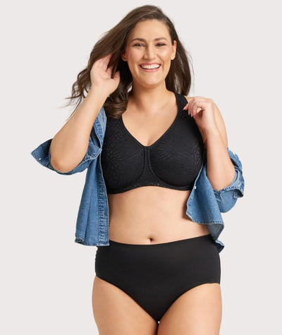 Ava & Audrey Millie Jacquard Mesh T-Shirt Underwire Bra - Black