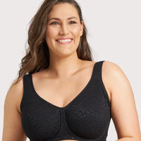 Ava & Audrey Millie Jacquard Mesh T-Shirt Underwire Bra - Black
