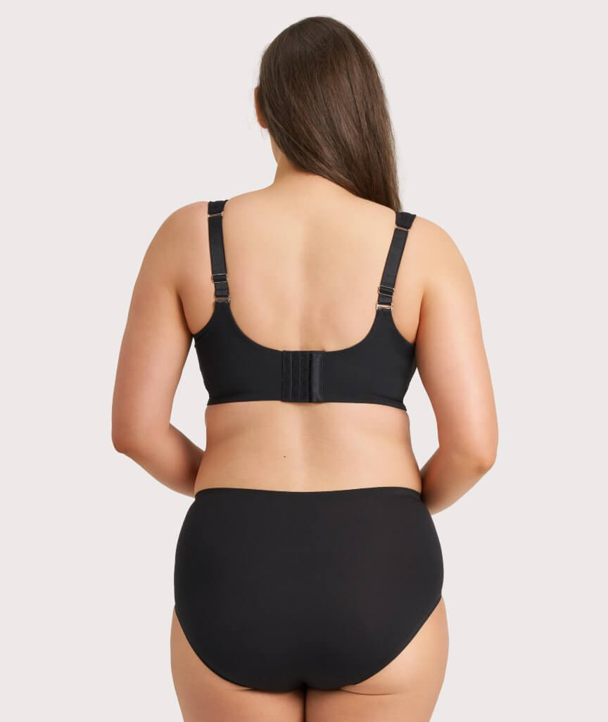 Ava & Audrey Millie Jacquard Mesh T-Shirt Underwire Bra - Black
