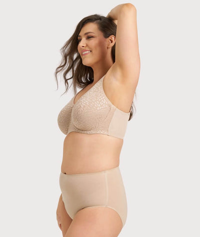 Ava & Audrey Millie Jacquard Mesh T-Shirt Underwire Bra - Nude